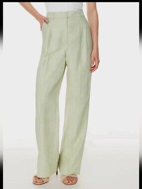 Wilfred Light Sage Wide-Leg High-Rise Trousers